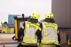 Einsatzübung Transportunfall – Abstimmung der Führungskräfte.