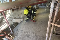 Einsatzübung im Asphaltsplitt-Werk in Walle.