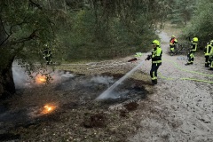 Löscharbeiten in den Dünen.