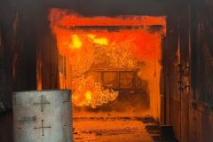 Blick in einen der Brandcontainer.