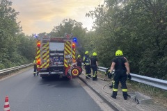 Einsatzkräfte in der Straße zum Thingplatz in Dauelsen.