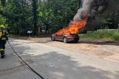 Der PKW steht in Vollbrand.