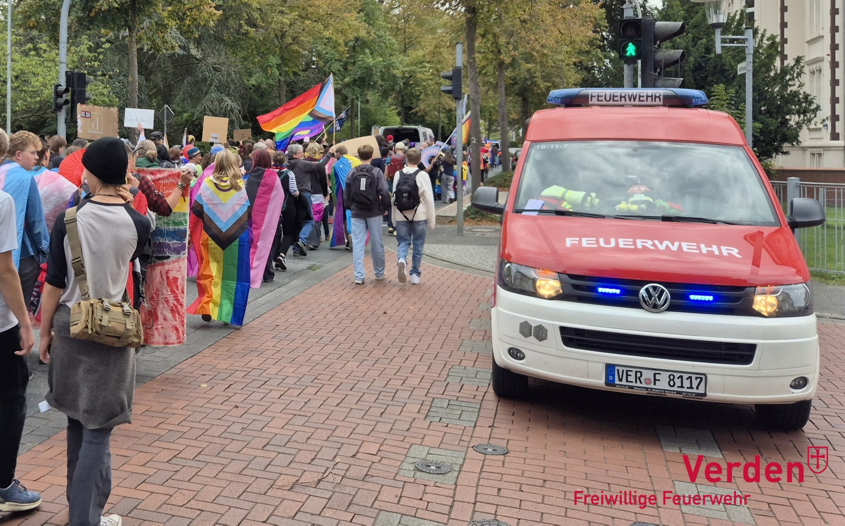 Absperrmaßnahmen während des CSD.