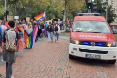 Absperrmaßnahmen während des CSD.